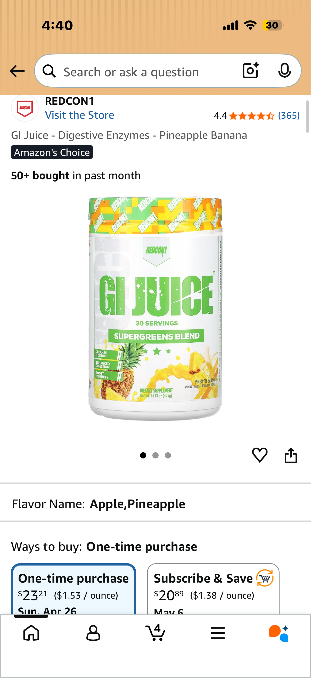 GI Juice - Digestive Enzymes - Pineapple Banana