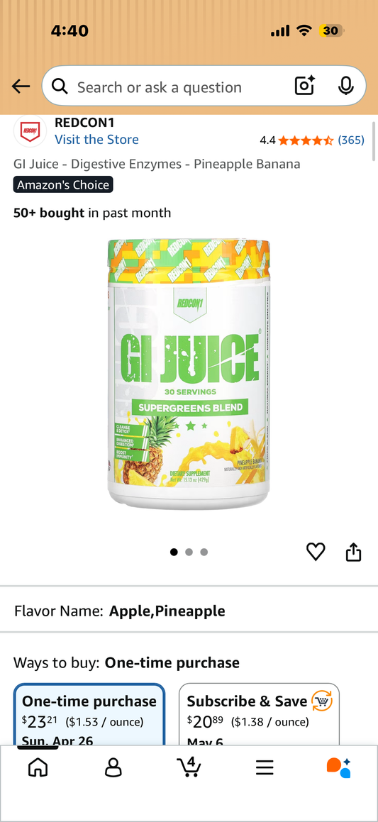 GI Juice - Digestive Enzymes - Pineapple Banana