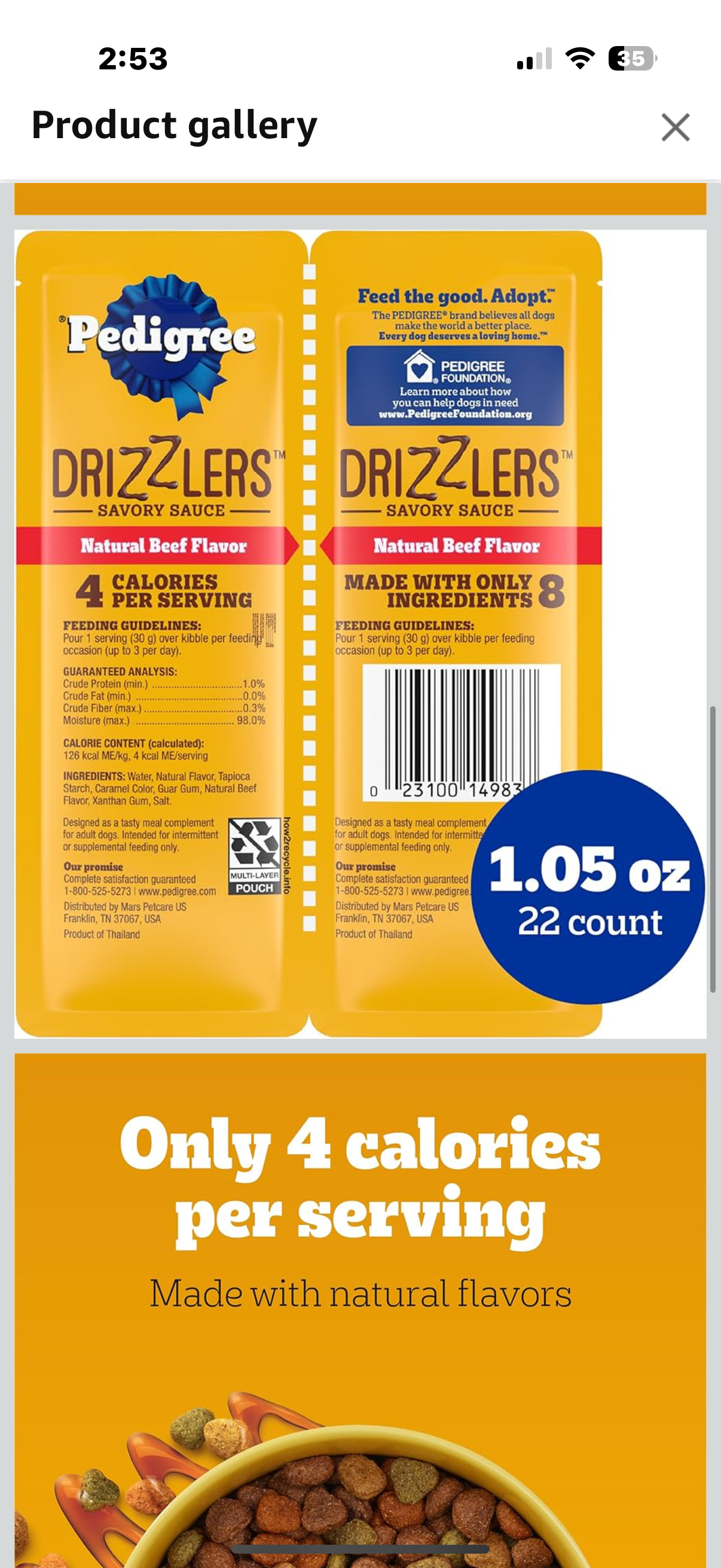 5 packages Pedigree Drizzlers Wet Dog Savory Sauce Natural Beef Flavor