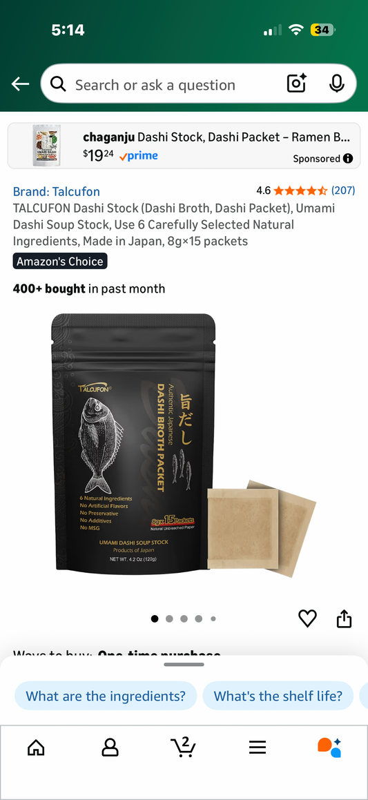 TALCUFON Dashi Stock (Dashi Broth, Dashi Packet), Umami Dashi Soup Stock, Use 6 Carefully Selected Natural Ingredients, Made in Japan, 8g×15 packets