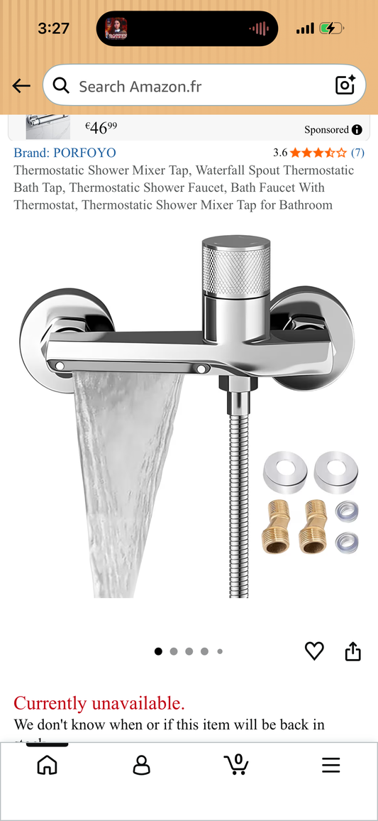 Thermostatic Shower Mixer Tap, Waterfall Spout Thermostatic Bath Tap, Thermostatic Shower Faucet, Bath Faucet With Thermostat, Thermostatic Shower Mixer Tap for Bathroom