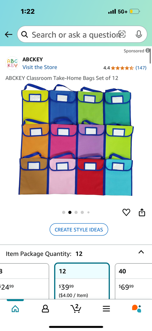 Classroom Take-Home Bags Set of 12