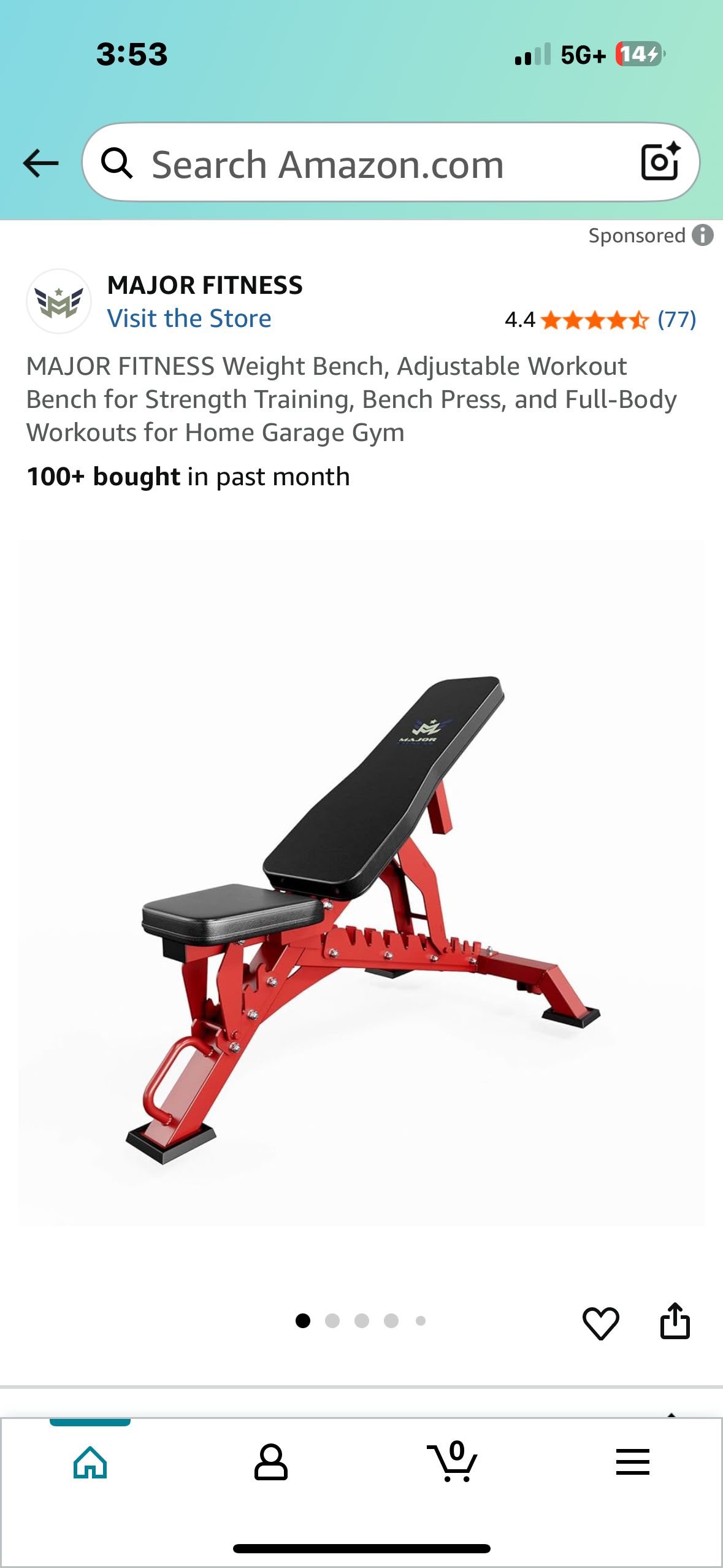 MAJOR FITNESS Weight Bench, Adjustable Workout Bench for Strength Training, Bench Press, and Full-Body Workouts for Home Garage Gym (W505)