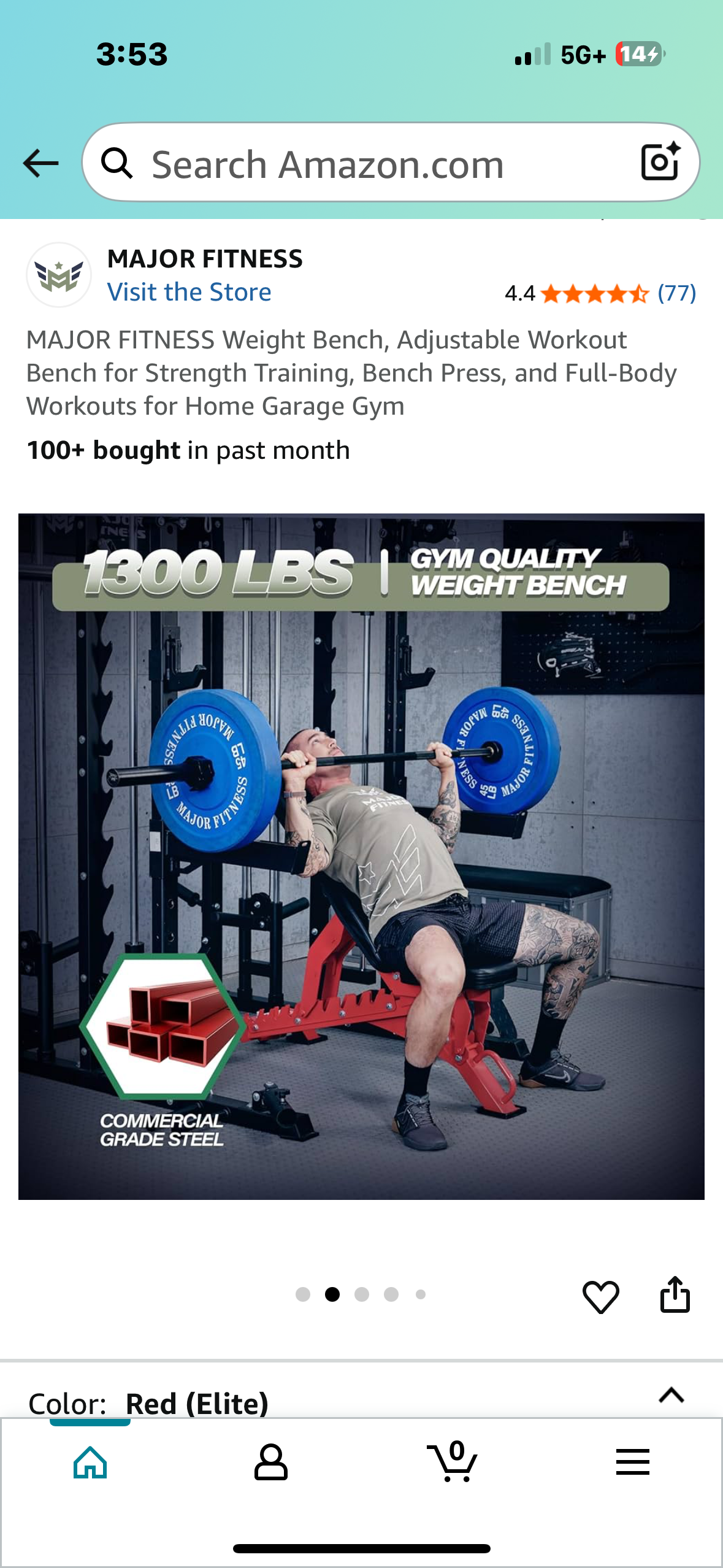 MAJOR FITNESS Weight Bench, Adjustable Workout Bench for Strength Training, Bench Press, and Full-Body Workouts for Home Garage Gym (W505)