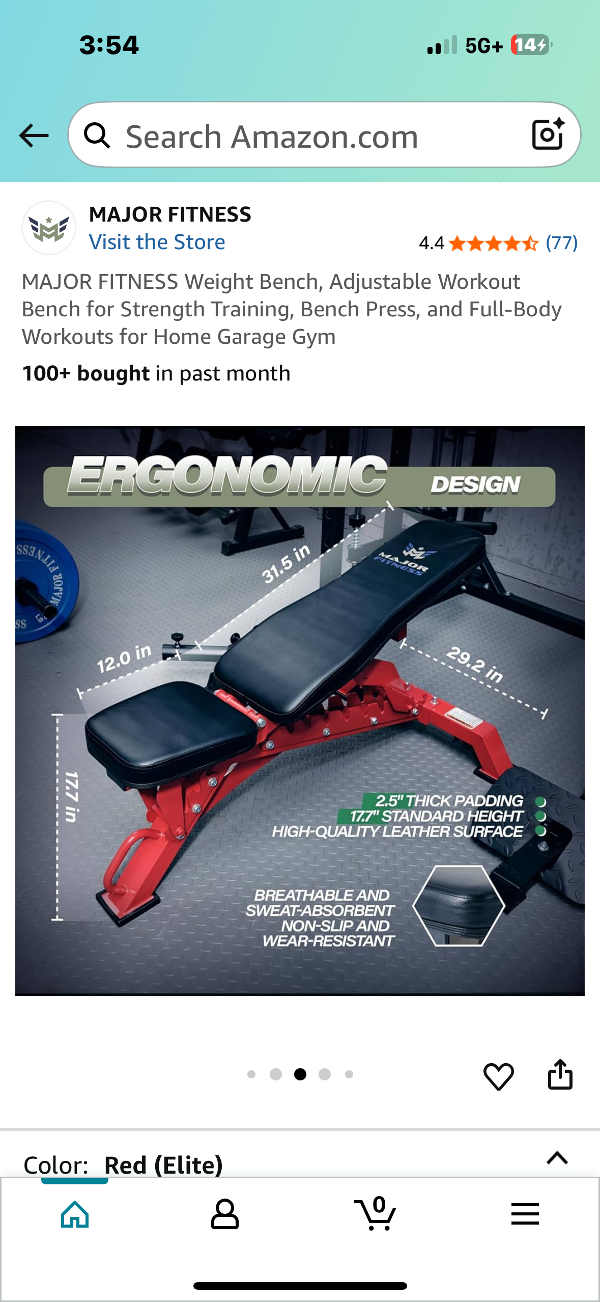 MAJOR FITNESS Weight Bench, Adjustable Workout Bench for Strength Training, Bench Press, and Full-Body Workouts for Home Garage Gym (W505)