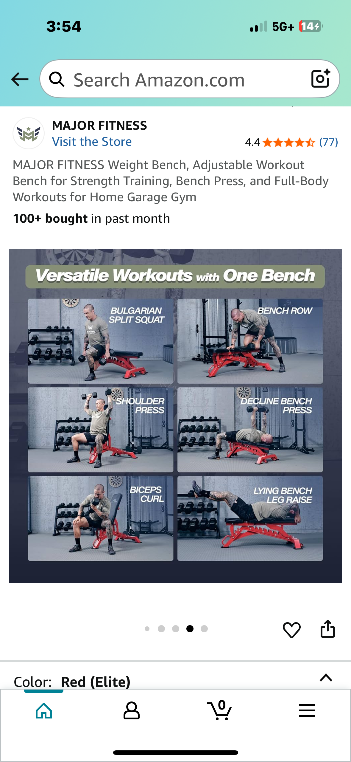 MAJOR FITNESS Weight Bench, Adjustable Workout Bench for Strength Training, Bench Press, and Full-Body Workouts for Home Garage Gym (W505)