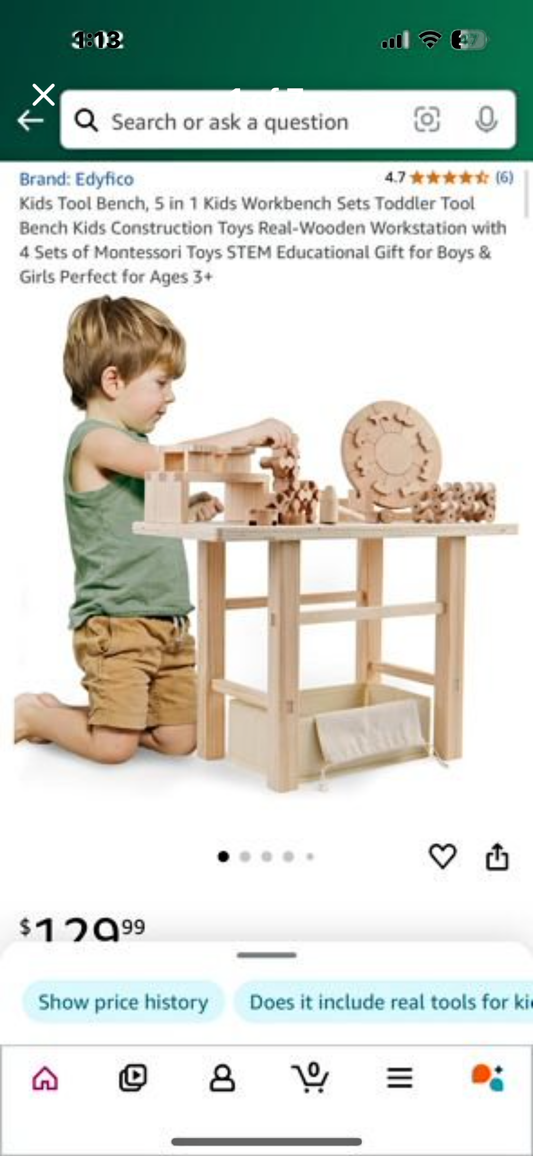 New - Kids Tool Bench, 5 in 1 Kids Workbench with 4 Sets of Montessori Toys. STEM Educational Gift for Boys & Girls Perfect for Ages 3+ (R246)