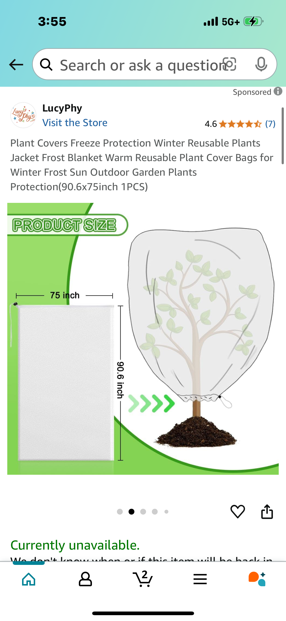 Plant Covers Freeze Protection Winter Reusable Plants Jacket Frost Blanket Warm Reusable Plant Cover Bags for Winter Frost Sun Outdoor Garden Plants Protection(90.6x75inch 1PCS