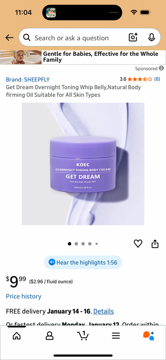 Overnight Toning Body Cream
