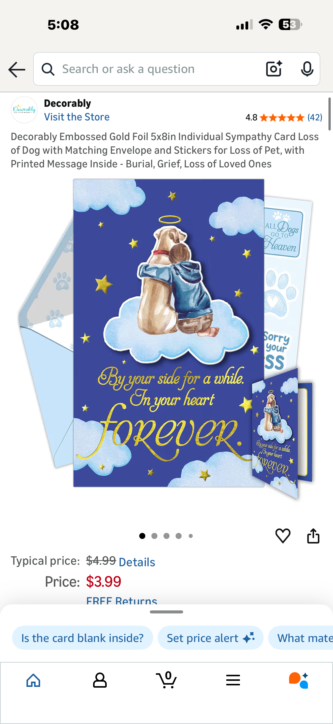 Dog Sympathy Card