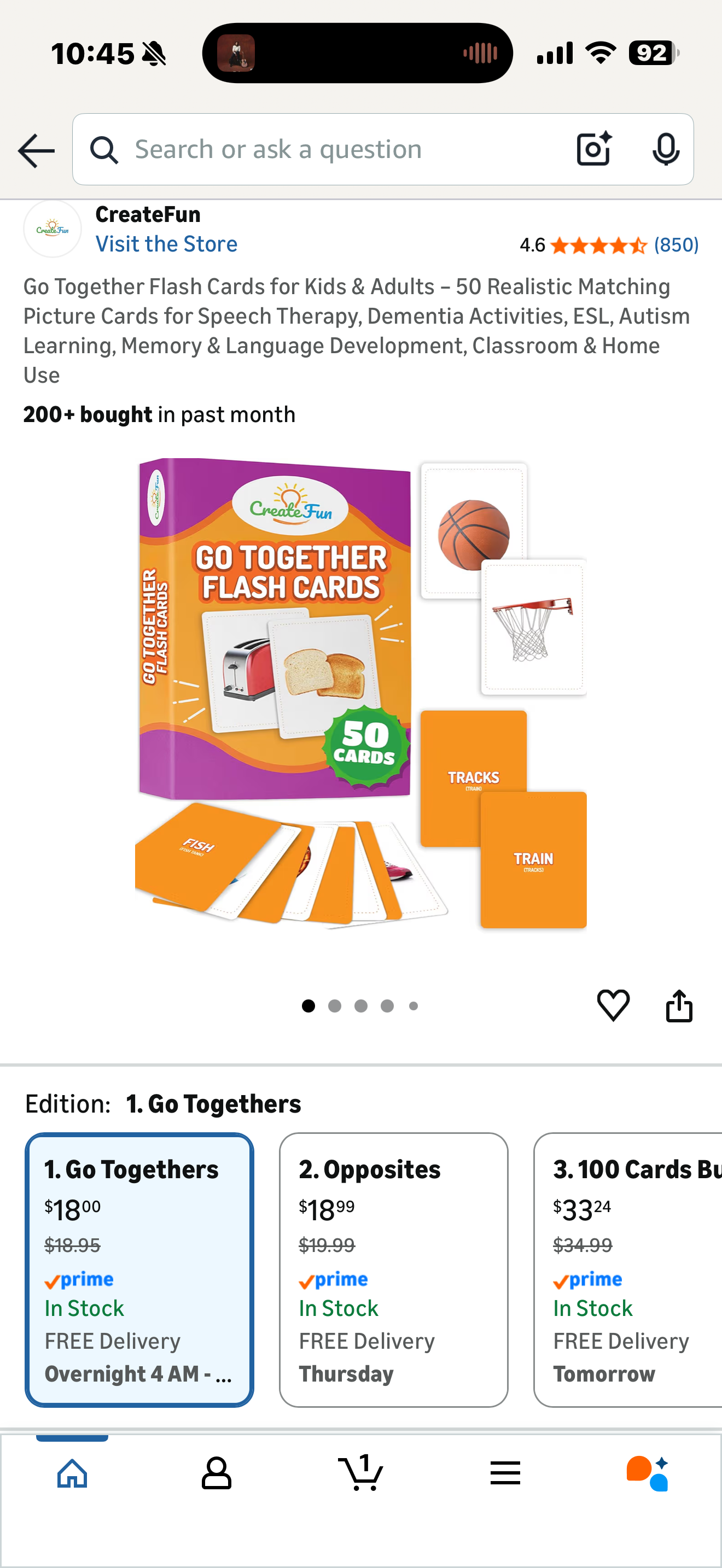 Go Together Flash Cards for Kids & Adults – 50 Realistic Matching Picture Cards for Speech Therapy, Dementia Activities, ESL, Autism Learning, Memory & Language Development, Classroom & Home Use