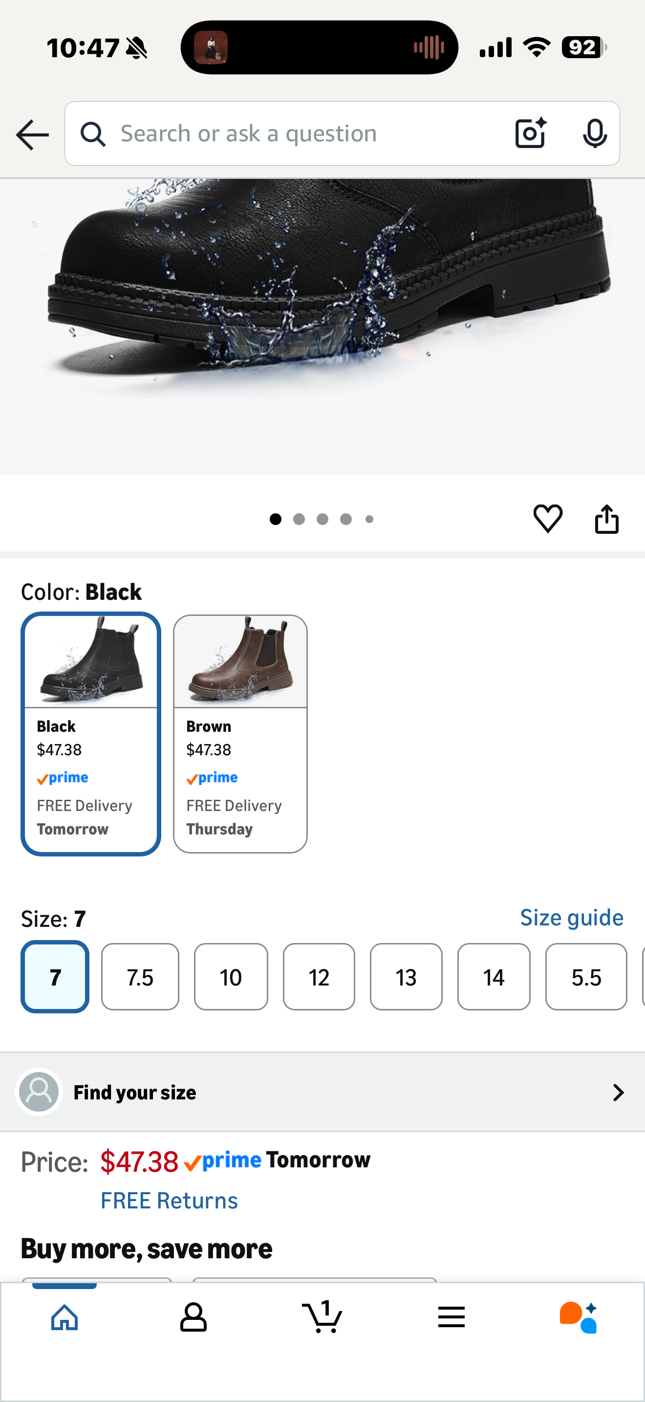 KELODON Waterproof Slip On Work Boots for Men-6 Inch Water Resistant Steel Toe Bootsfor Men,Lightweight Kevlar Non Slip Safety Shoes for Construction (Women 8.5/Men 6)