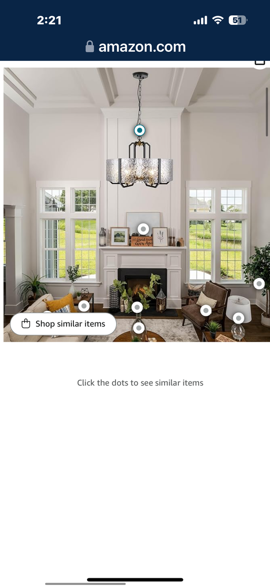 New - REDSTAR 24" Modern Black Chandelier for Dining Room, 6 Light Water Ripple Glass Light Fixture, Adjustable Farmhouse Hanging Pendant Light for Hight Ceiling,Foyer,Living Room,Entryway,Kitchen