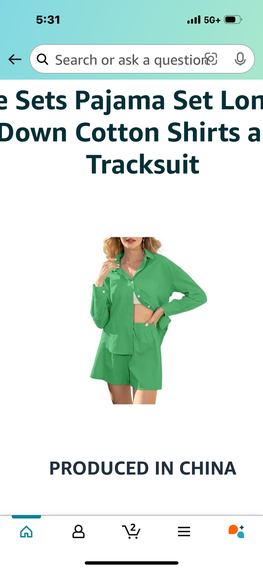 Two Piece Sets for Women Lounge Sets Pajama Set Long Sleeve Button Down Cotton Shirts and Shorts Tracksuit Size M and L