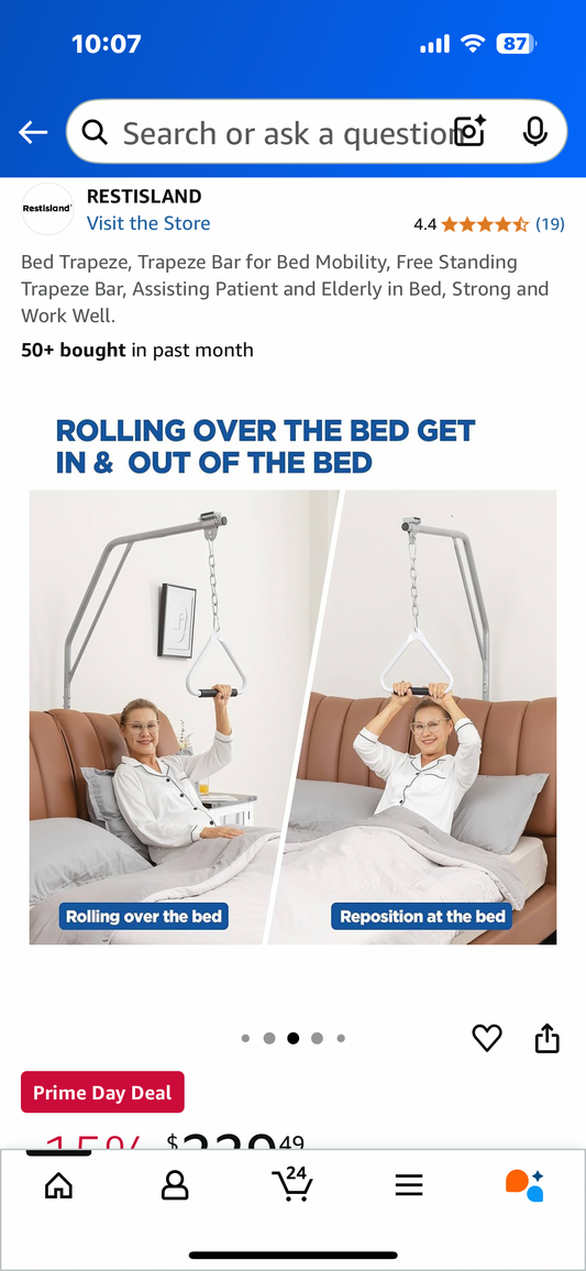 New - Trapeze Bar for Bed Mobility, Free Standing Trapeze Bar (B939)