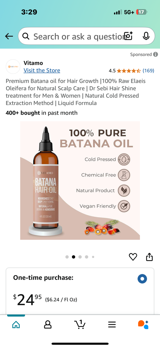 Premium Batana oil for Hair Growth |100% Raw Elaeis Oleifera for Natural Scalp Care | Dr Sebi Hair Shine treatment for Men & Women | Natural Cold Pressed Extraction Method | Liquid Formula