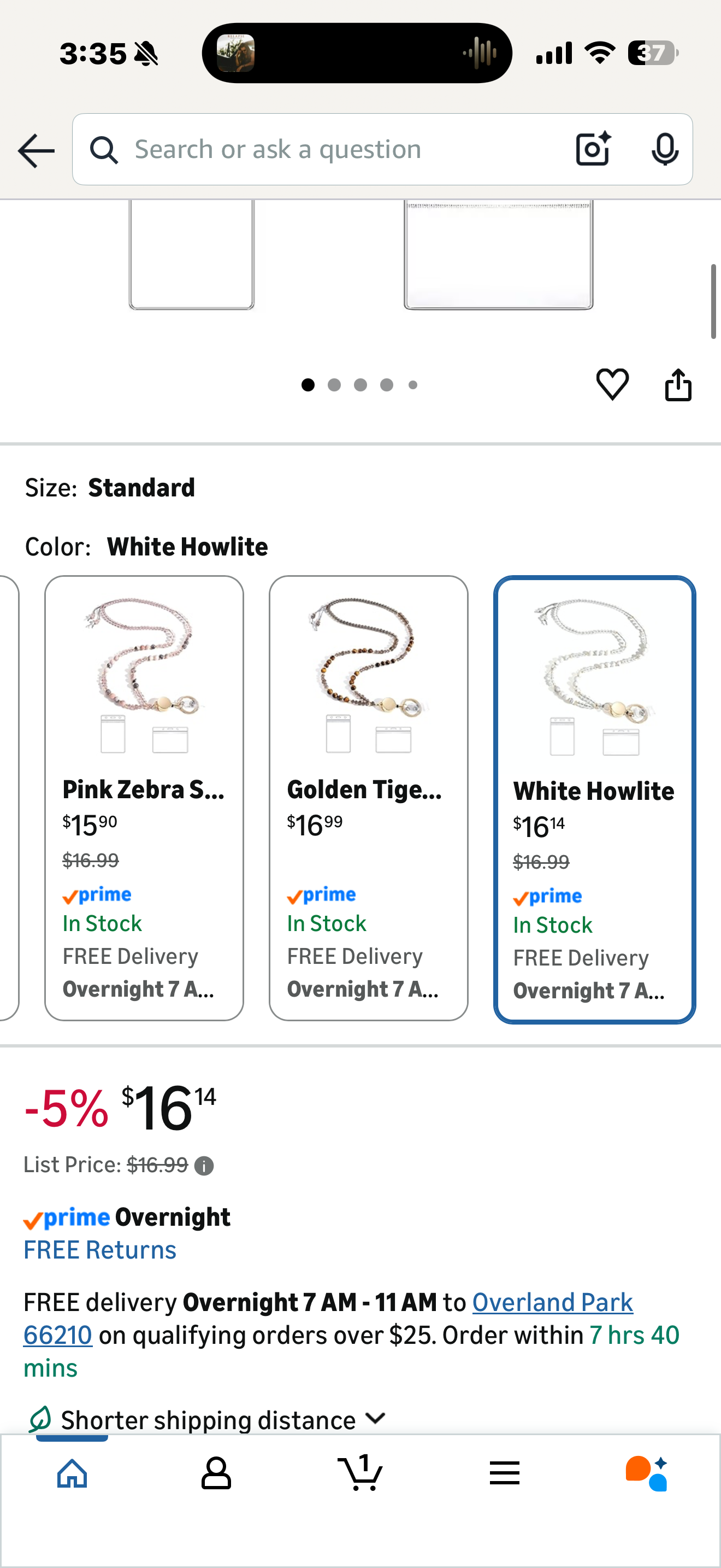 BettDecor Lanyards for ID Badges and Keys,Natural Stone Beaded Teacher Lanyard for Women,Retractable Lanyard with ID Holder Cute Lanyards for Teachers（White/Pink)