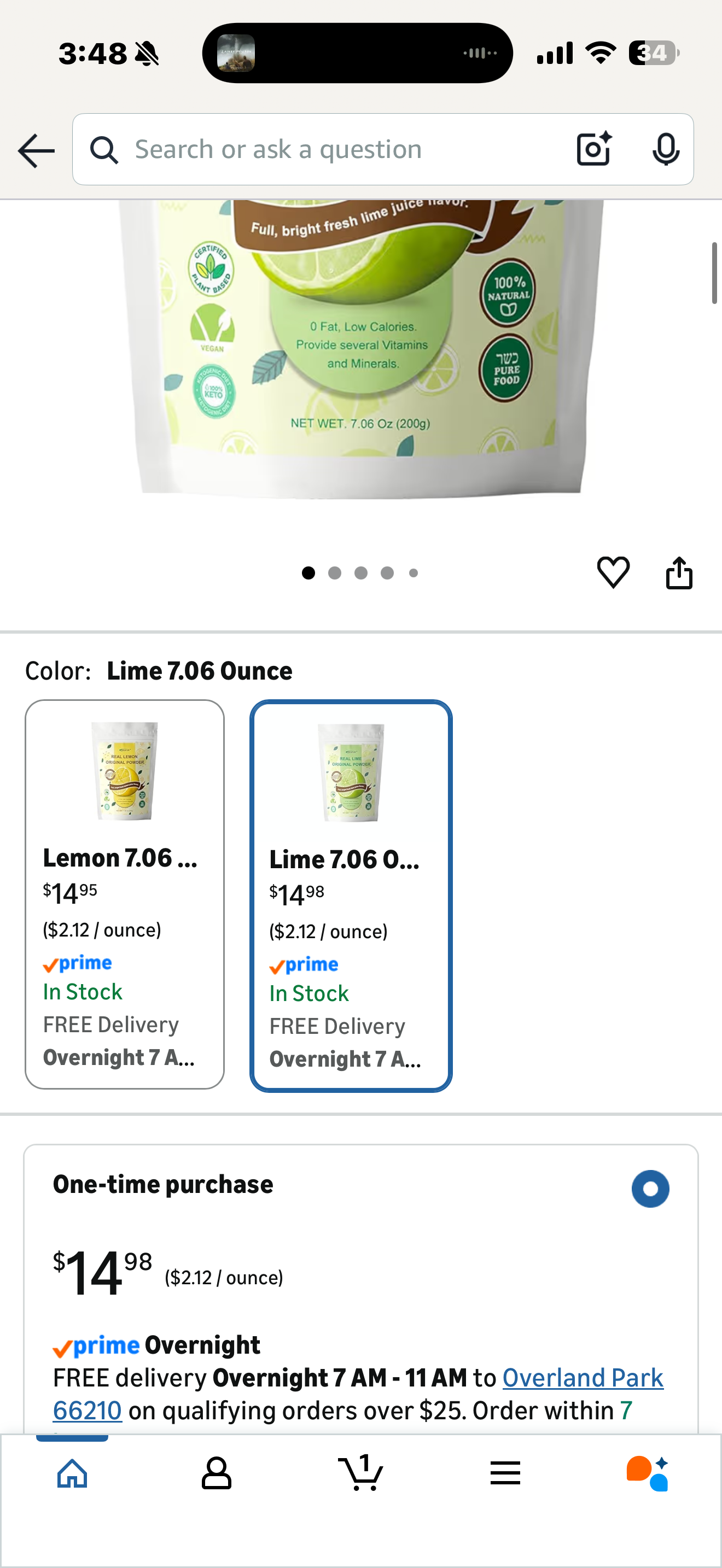 ORGFUN Original Lime Powder, Whole Lime Juice Freeze Dried Powder, Great for Cocktails, Drinks, Smoothies, and Cooking 7.06 Oz (Best Before 12/25/27)