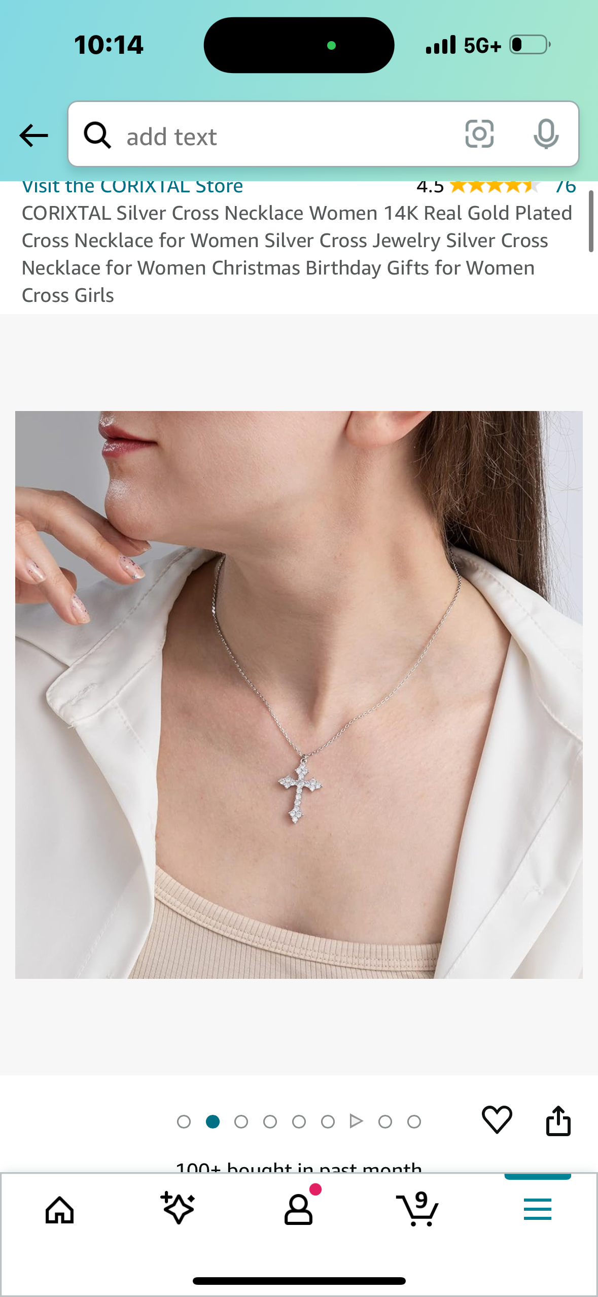 Silver Cross Necklace Women 14K Real Gold Plated Cross Necklace for Women Silver Cross Jewelry Silver Cross Necklace for Women Christmas Birthday Gifts for Women Cross Girls