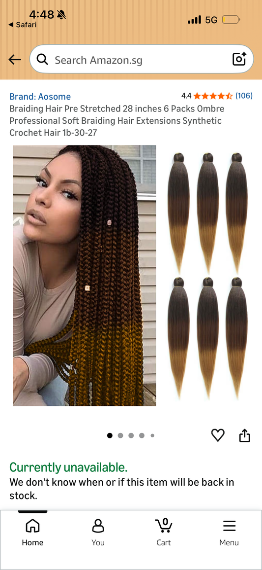 Braiding Hair Pre Stretched 28 inches 6 Packs Ombre Professional Soft Braiding Hair Extensions Synthetic Crochet Hair 1b-30-27