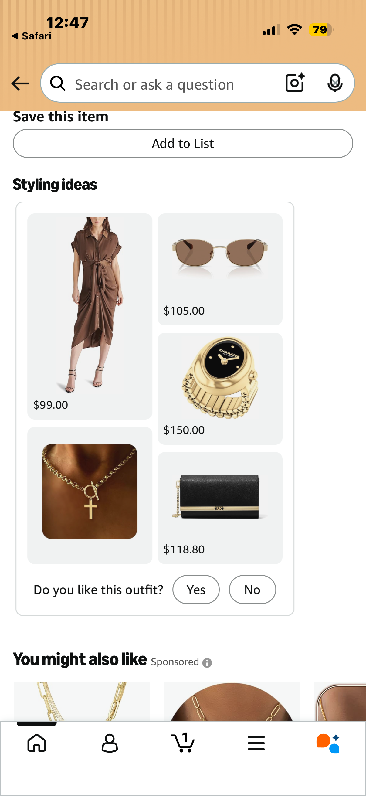 Cross Gold Chunky Necklaces for Women-18K Gold Plated Charm Necklace for Women Jewelry