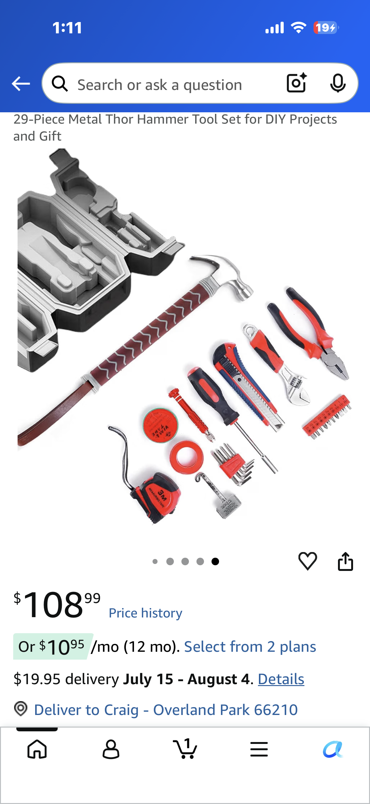 Metal Thor Hammer Tool Set for DIY Projects and Gift