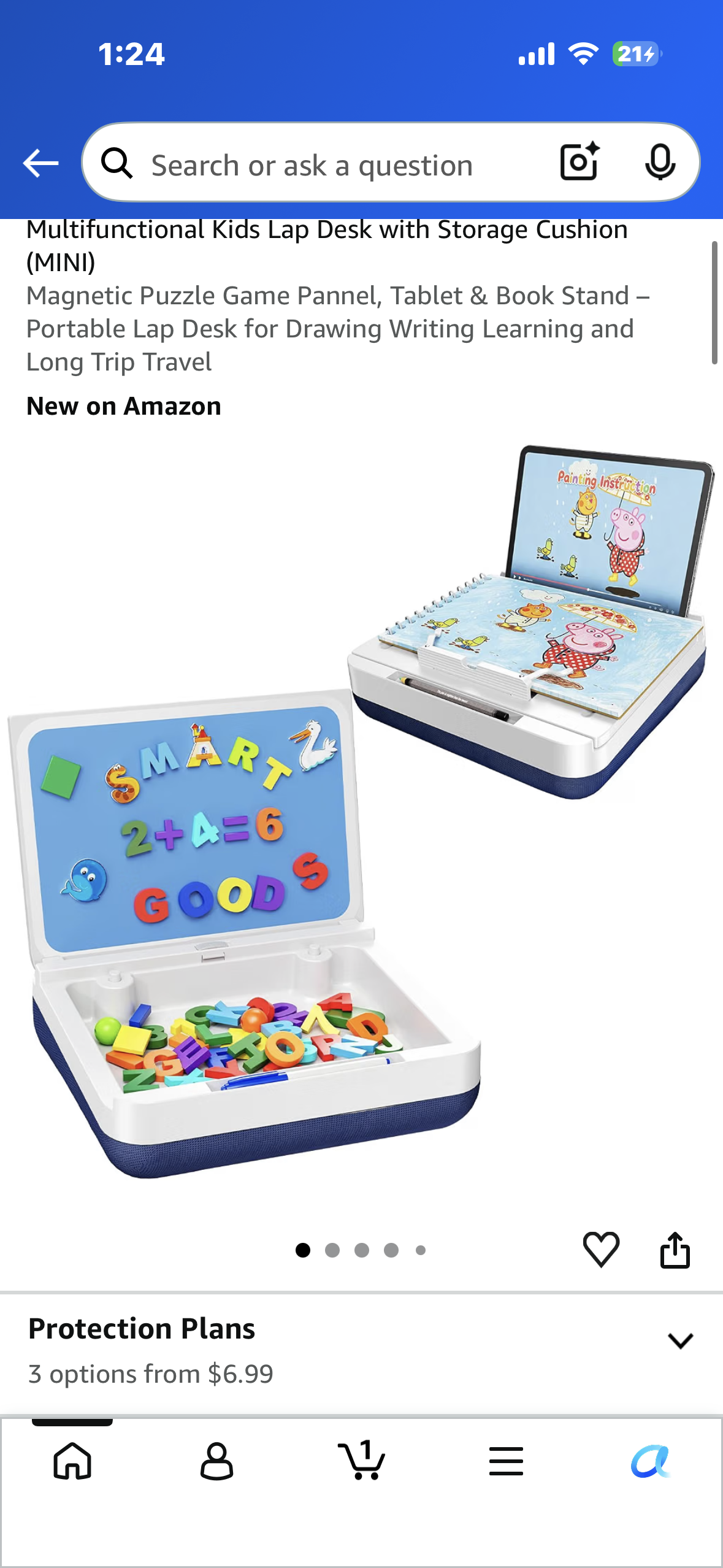Multifunctional Kids Lap Desk with Storage Cushion, Magnetic Puzzle Game Pannel, Tablet & Book Stand – Portable Lap Desk for Drawing, Writing, Learning and Travel