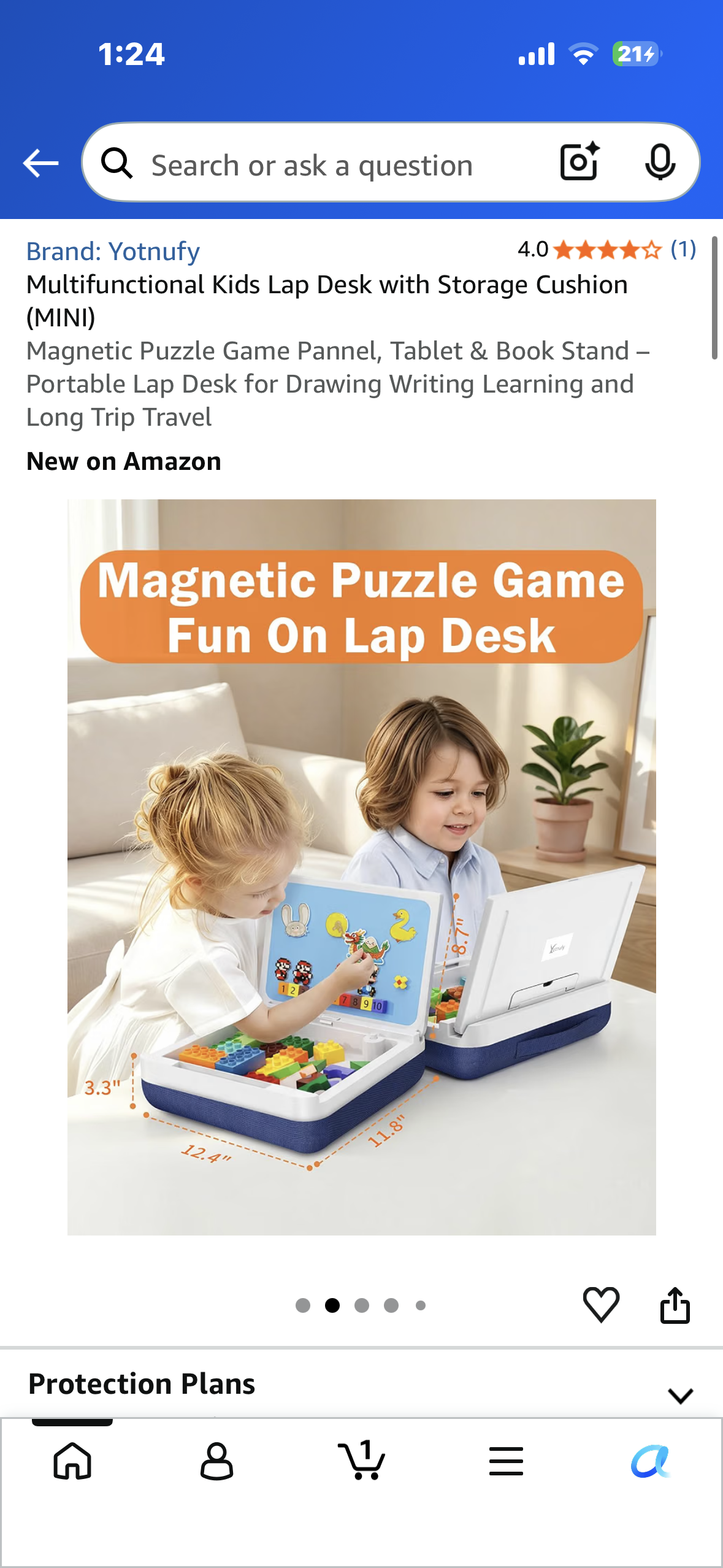 Multifunctional Kids Lap Desk with Storage Cushion, Magnetic Puzzle Game Pannel, Tablet & Book Stand – Portable Lap Desk for Drawing, Writing, Learning and Travel