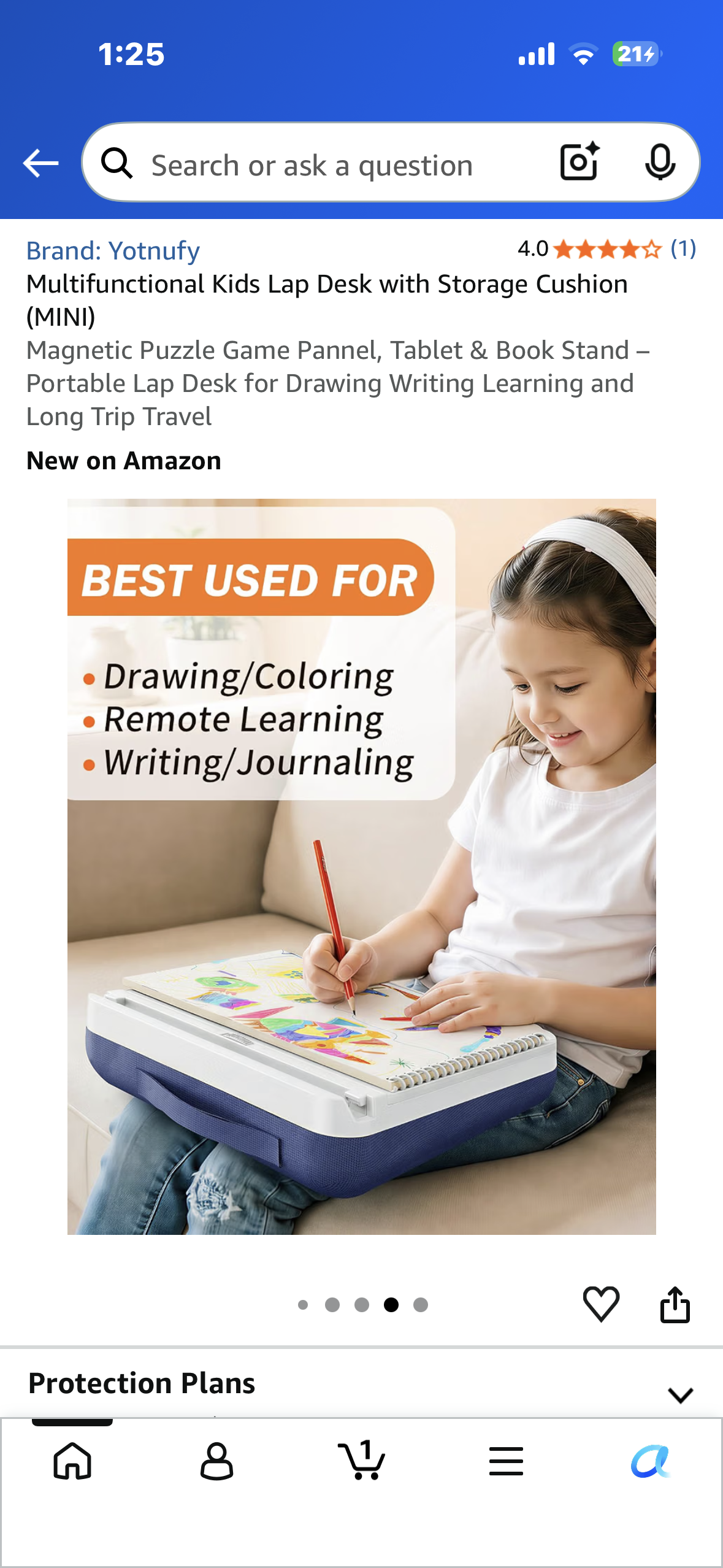 Multifunctional Kids Lap Desk with Storage Cushion, Magnetic Puzzle Game Pannel, Tablet & Book Stand – Portable Lap Desk for Drawing, Writing, Learning and Travel