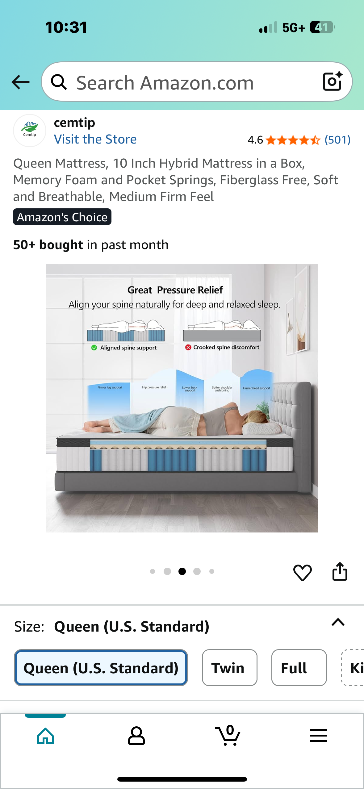 Queen Size Hybrid Mattress (B1073)