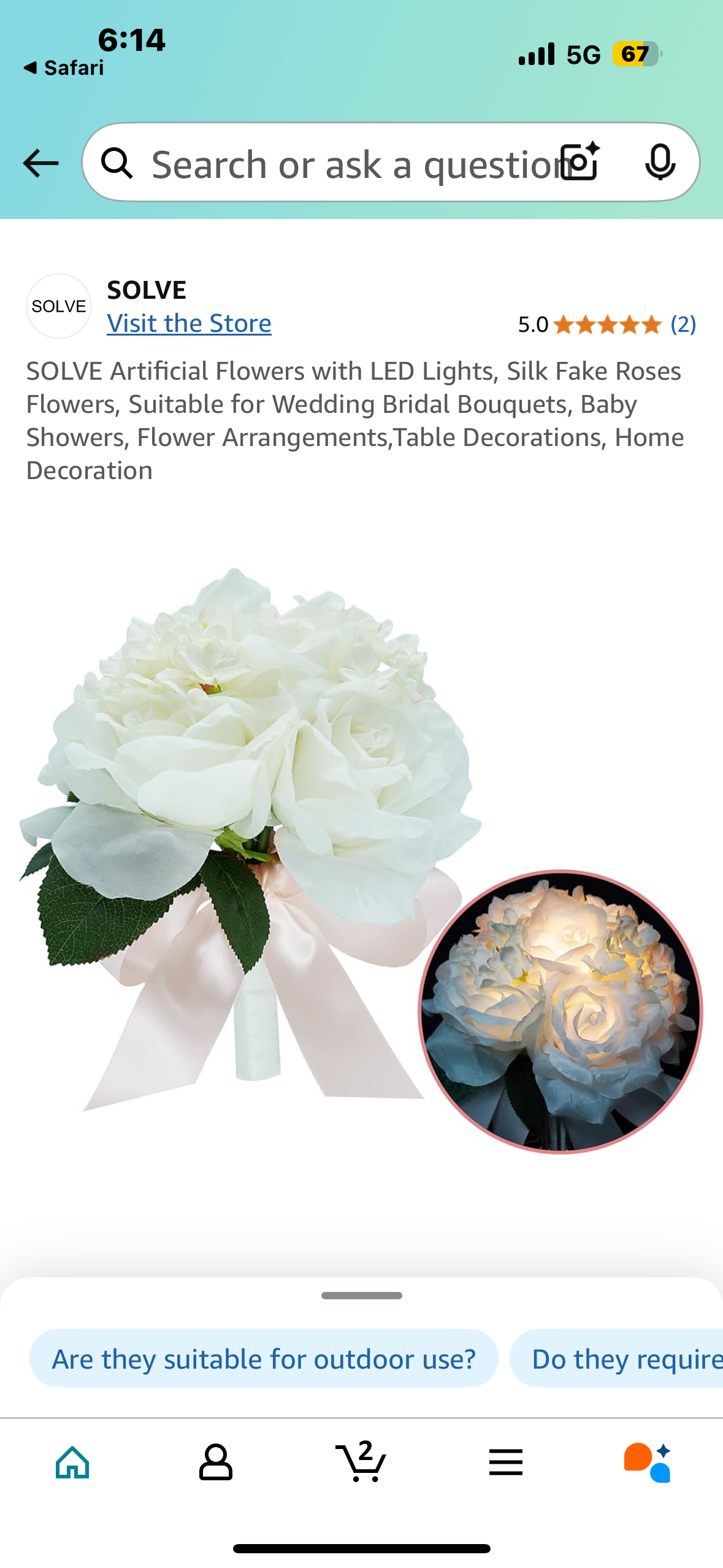 SOLVE Artificial Flowers with LED Lights, Silk Fake Roses Flowers, Suitable for Wedding Bridal Bouquets, Baby Showers, Flower Arrangements,Table Decorations, Home Decoration