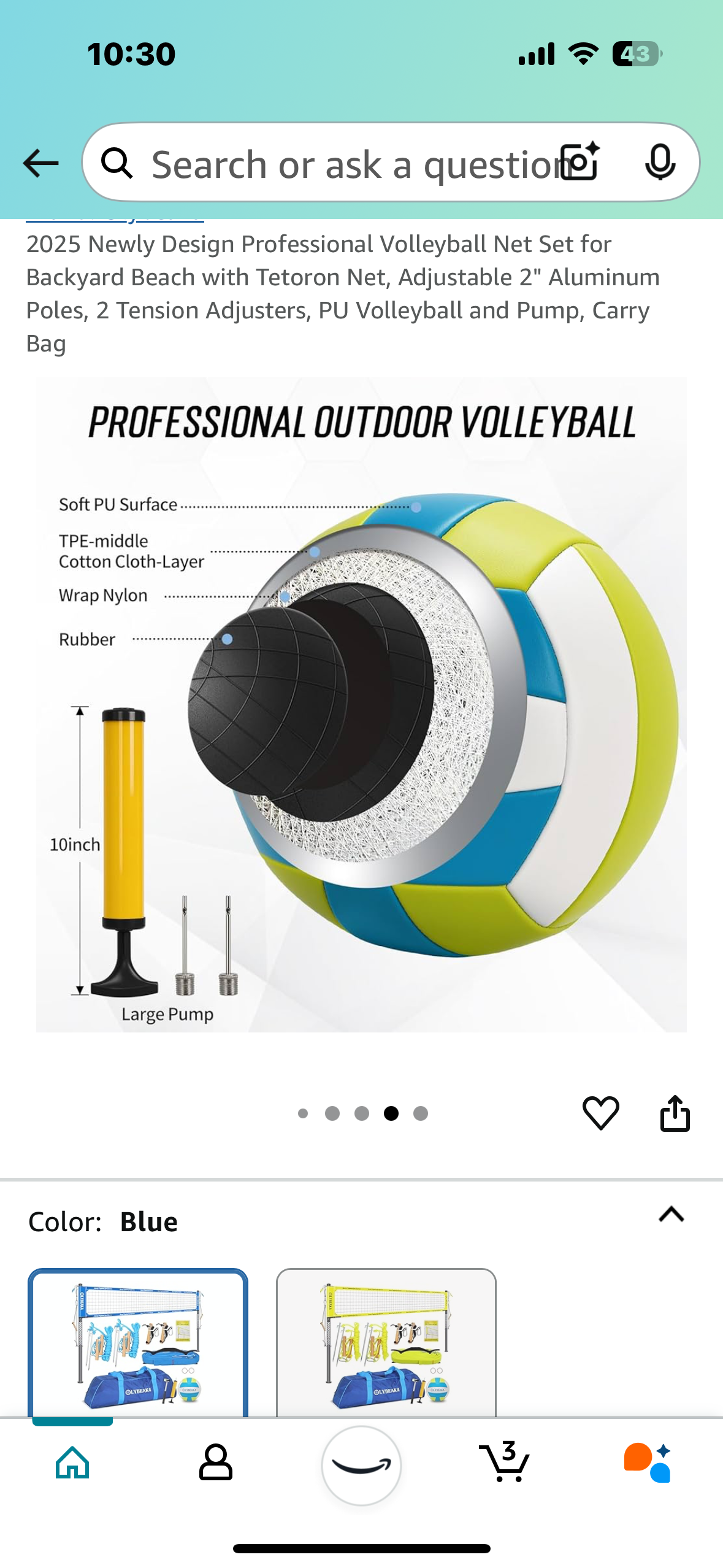 New - Volleyball Set with Carrying Bag (W363)
