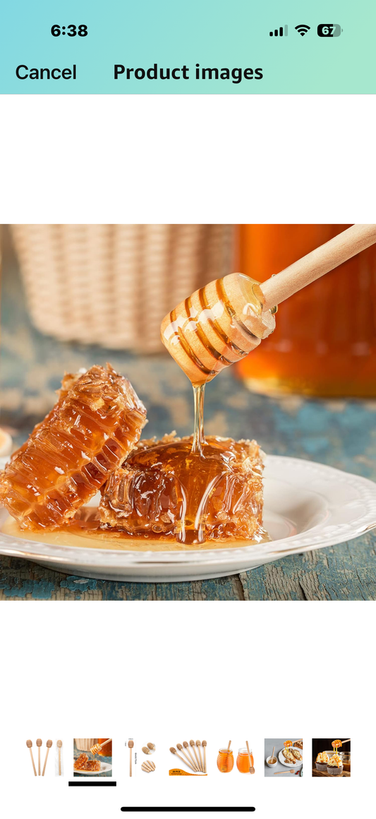 12 pcs Wooden Honey Dipper Stick 6 Inch Individually Wrapped Honey Stirrer Stick,Honeycomb Sticks,Honey Wand for Honey Jar Dispense Drizzle Honey and Wedding Party Favors Gift