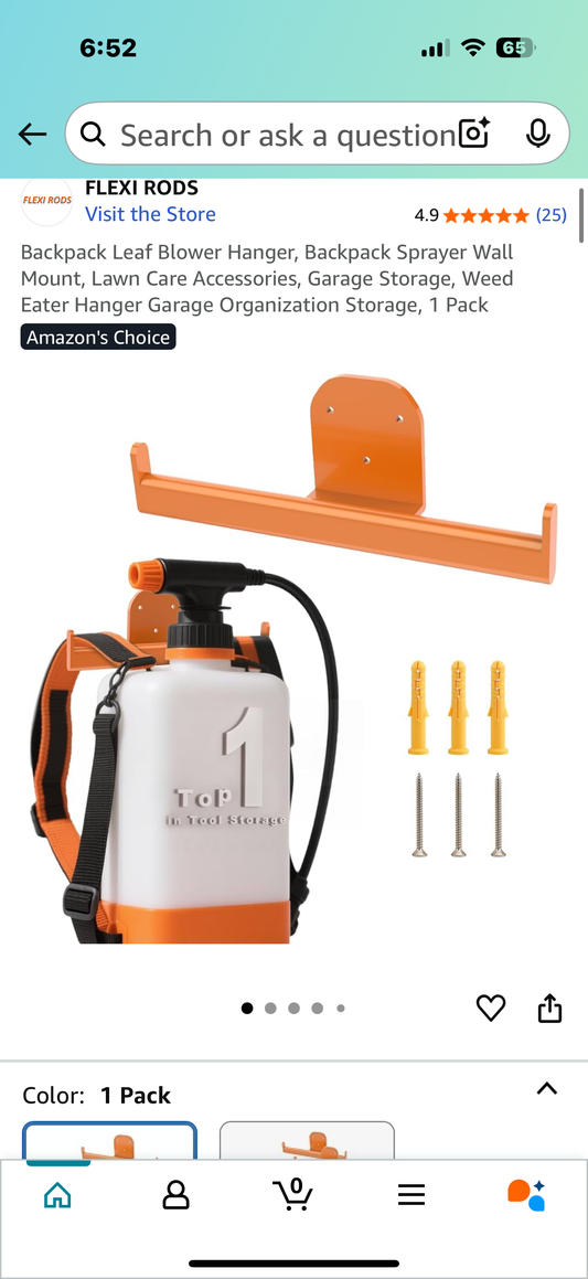 Backpack Leaf Blower Hanger, Backpack Sprayer Wall Mount, Lawn Care Accessories, Garage Storage, Weed Eater Hanger Garage Organization Storage, 1 Pack