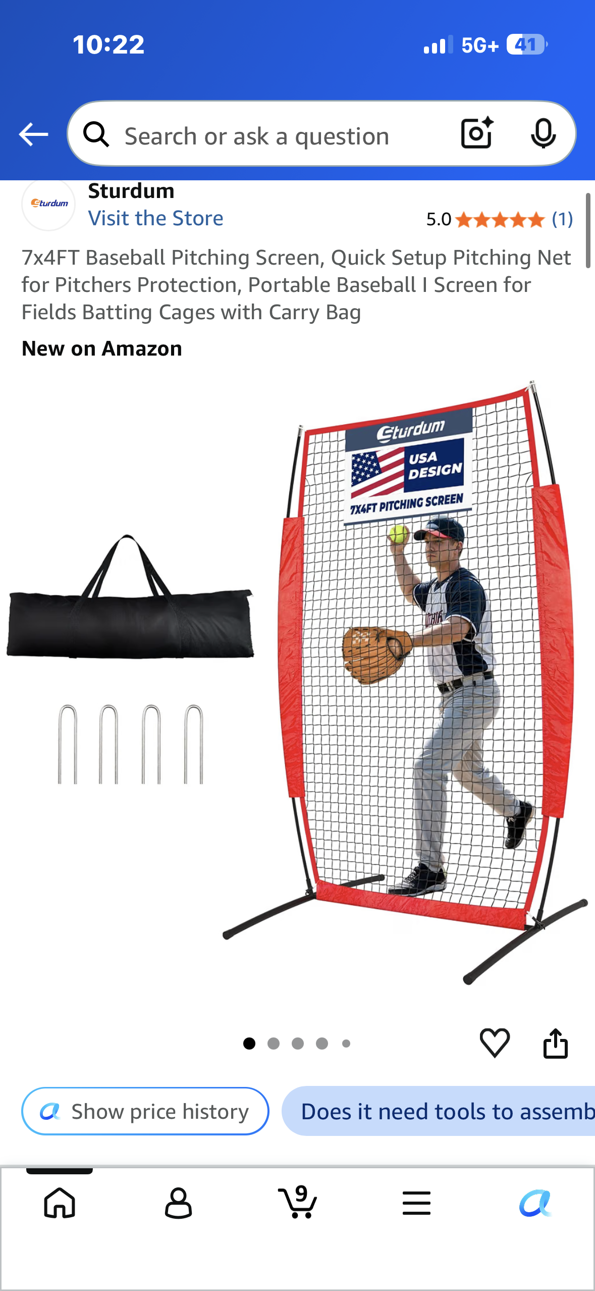 7x4FT Baseball Pitching Screen, Quick Setup Pitching Net for Pitchers Protection, Portable Baseball I Screen for Fields Batting Cages with Carry Bag