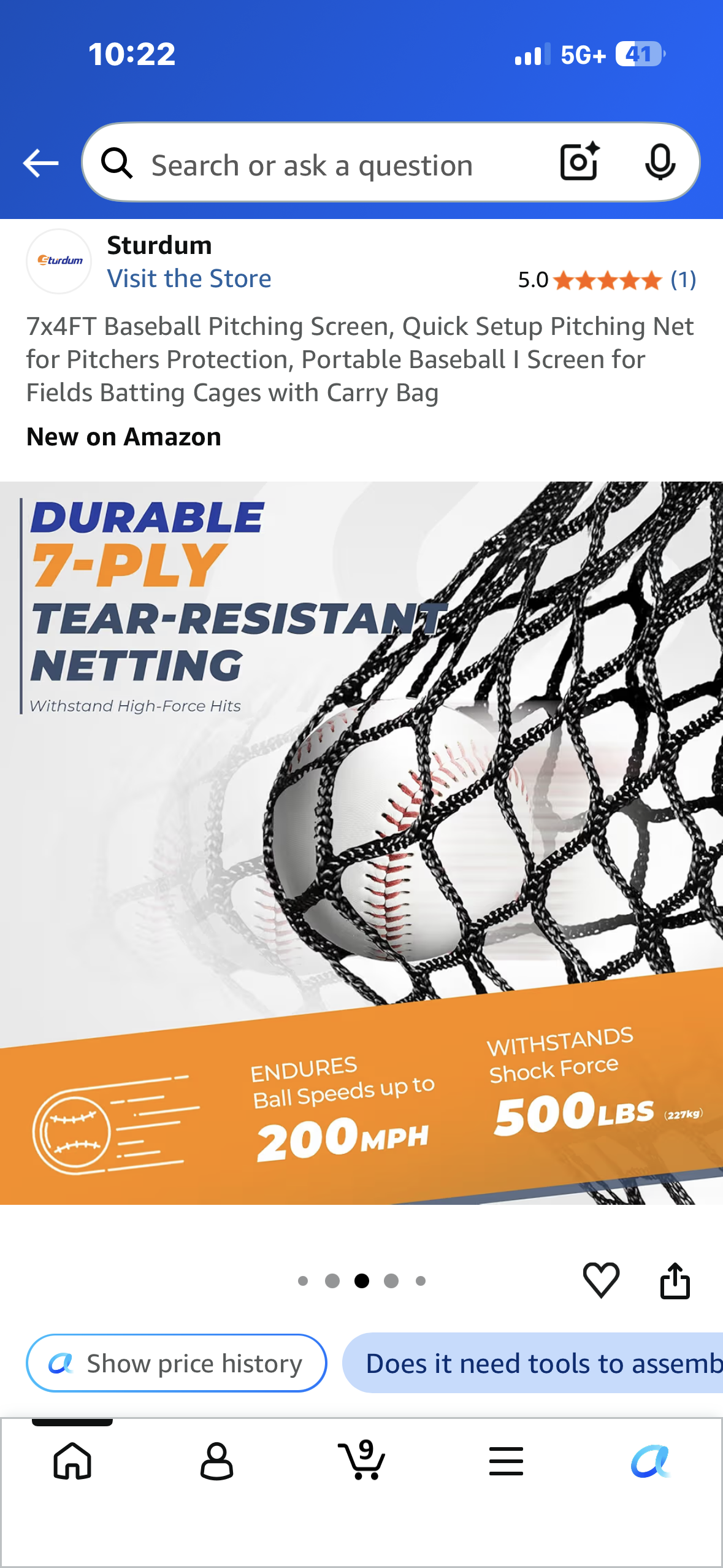 7x4FT Baseball Pitching Screen, Quick Setup Pitching Net for Pitchers Protection, Portable Baseball I Screen for Fields Batting Cages with Carry Bag