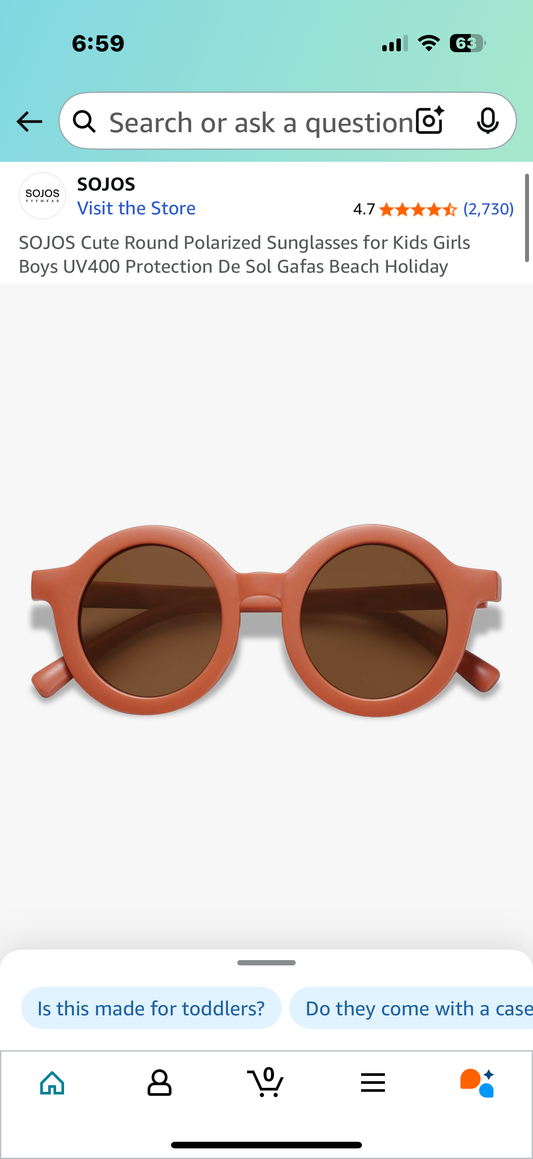 Cute Round Polarized Sunglasses for Kids with Bonus Bow