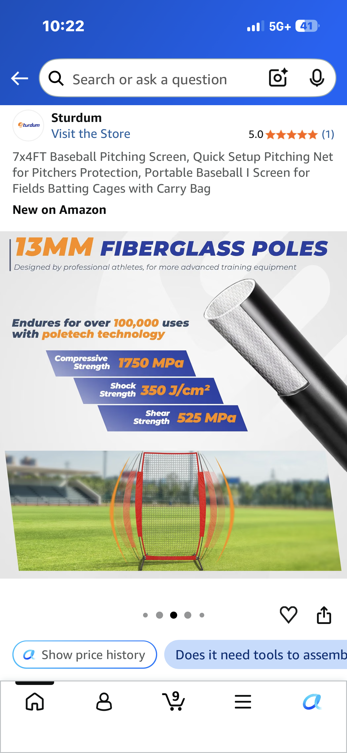 7x4FT Baseball Pitching Screen, Quick Setup Pitching Net for Pitchers Protection, Portable Baseball I Screen for Fields Batting Cages with Carry Bag