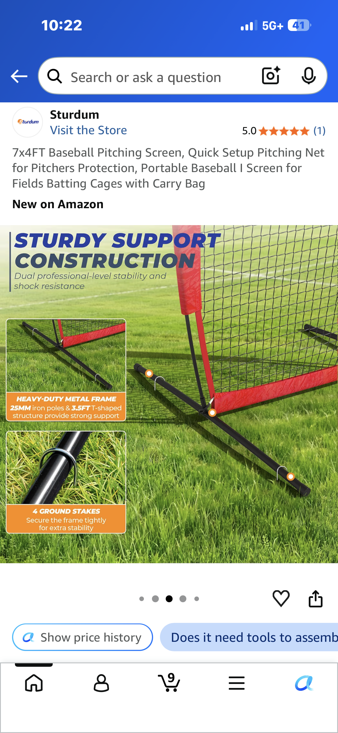 7x4FT Baseball Pitching Screen, Quick Setup Pitching Net for Pitchers Protection, Portable Baseball I Screen for Fields Batting Cages with Carry Bag