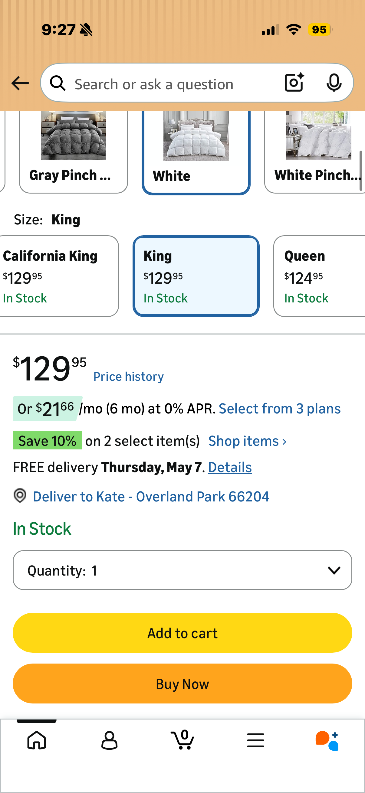 Luxurious Heavy King/California King Siberian Goose Down Comforter All-Season Duvet Insert, Premium Baffle Box, 1200 Thread Count 100% Egyptian Cotton, 70  oz Fill Weight,