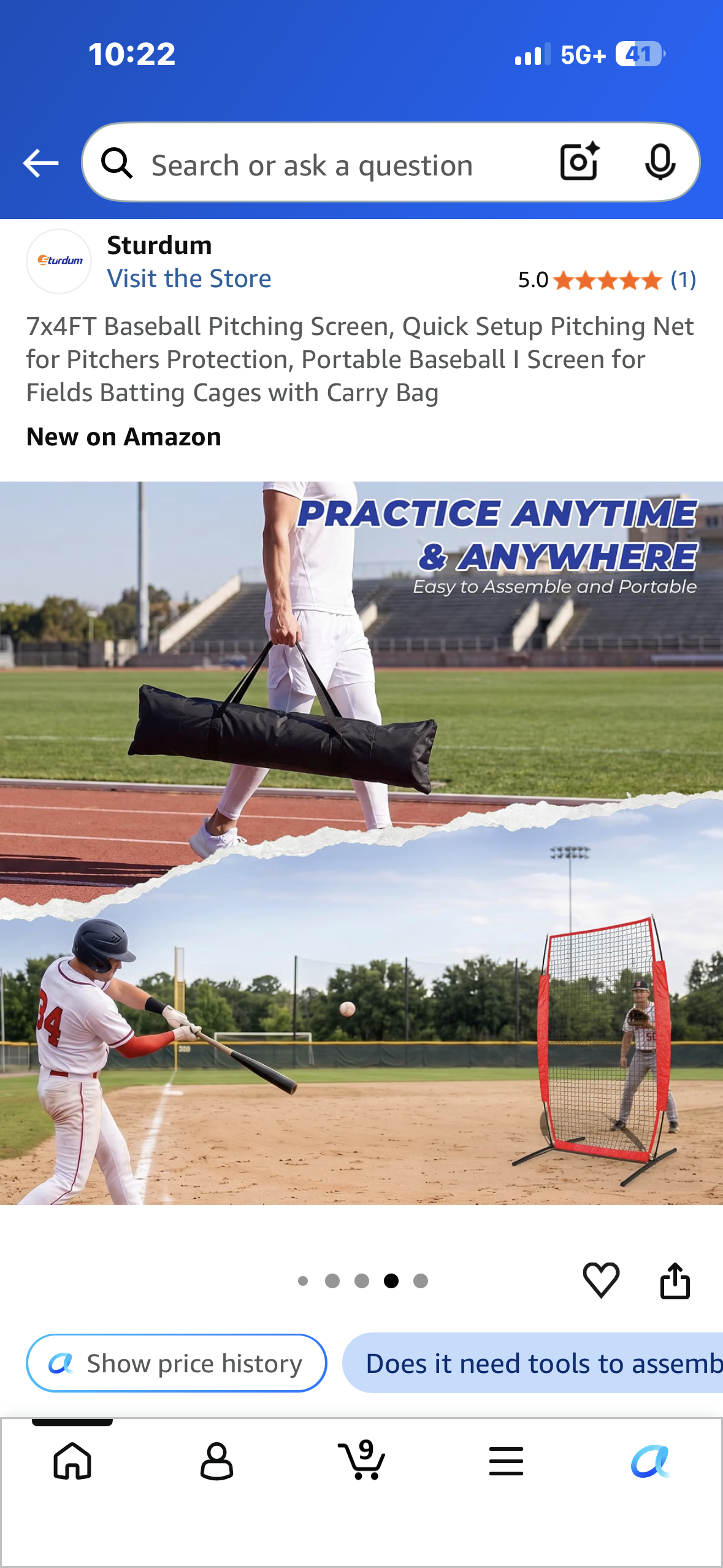7x4FT Baseball Pitching Screen, Quick Setup Pitching Net for Pitchers Protection, Portable Baseball I Screen for Fields Batting Cages with Carry Bag
