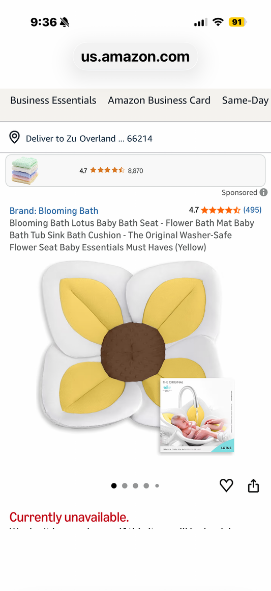 Blooming Bath Lotus Baby Bath Seat - Flower Bath Mat Baby Bath Tub Sink Bath Cushion - The Original Washer-Safe Flower Seat Baby Essentials Must Haves (Yellow