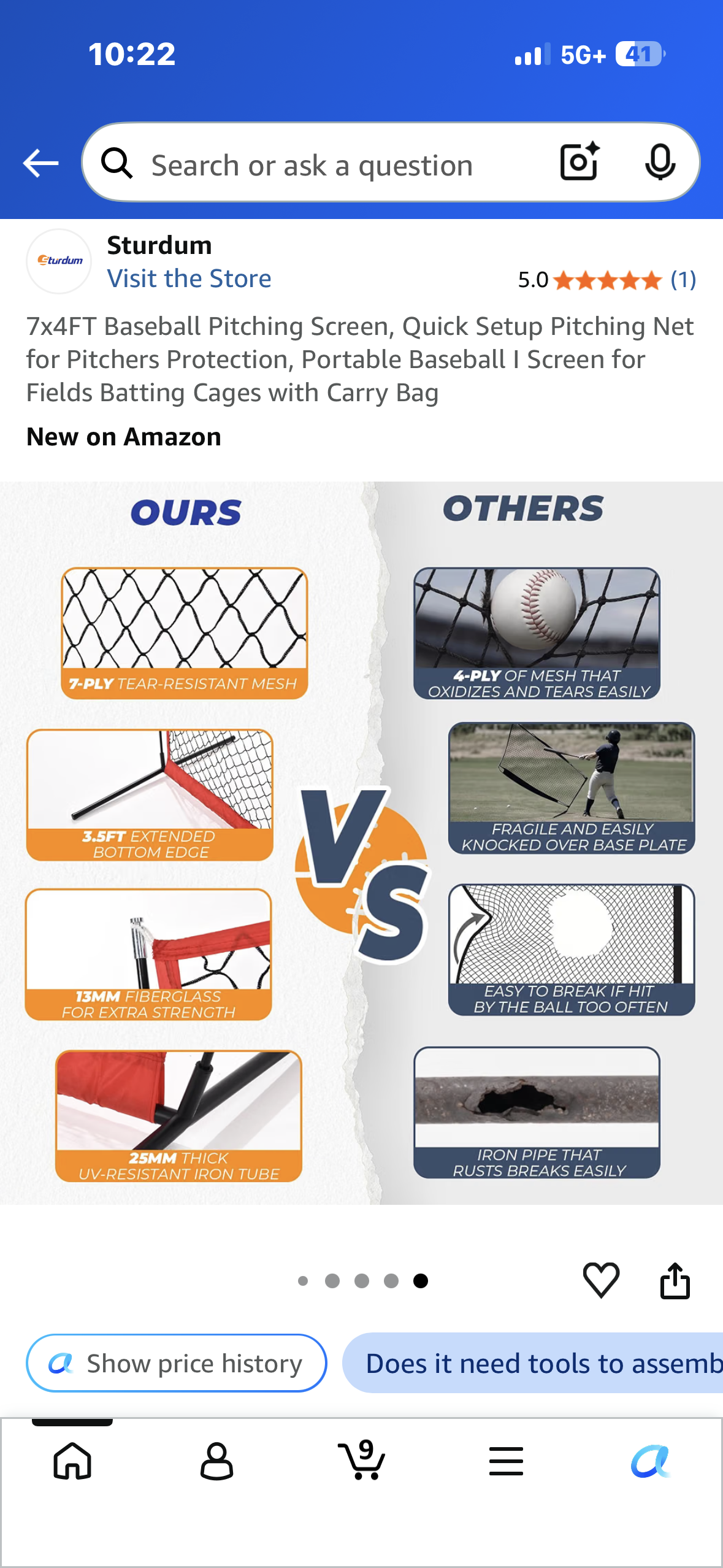 7x4FT Baseball Pitching Screen, Quick Setup Pitching Net for Pitchers Protection, Portable Baseball I Screen for Fields Batting Cages with Carry Bag
