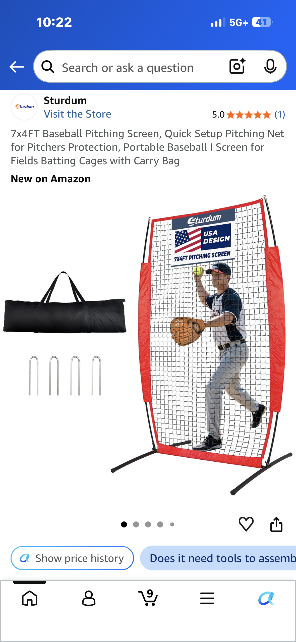 7x4FT Baseball Pitching Screen, Quick Setup Pitching Net for Pitchers Protection, Portable Baseball I Screen for Fields Batting Cages with Carry Bag