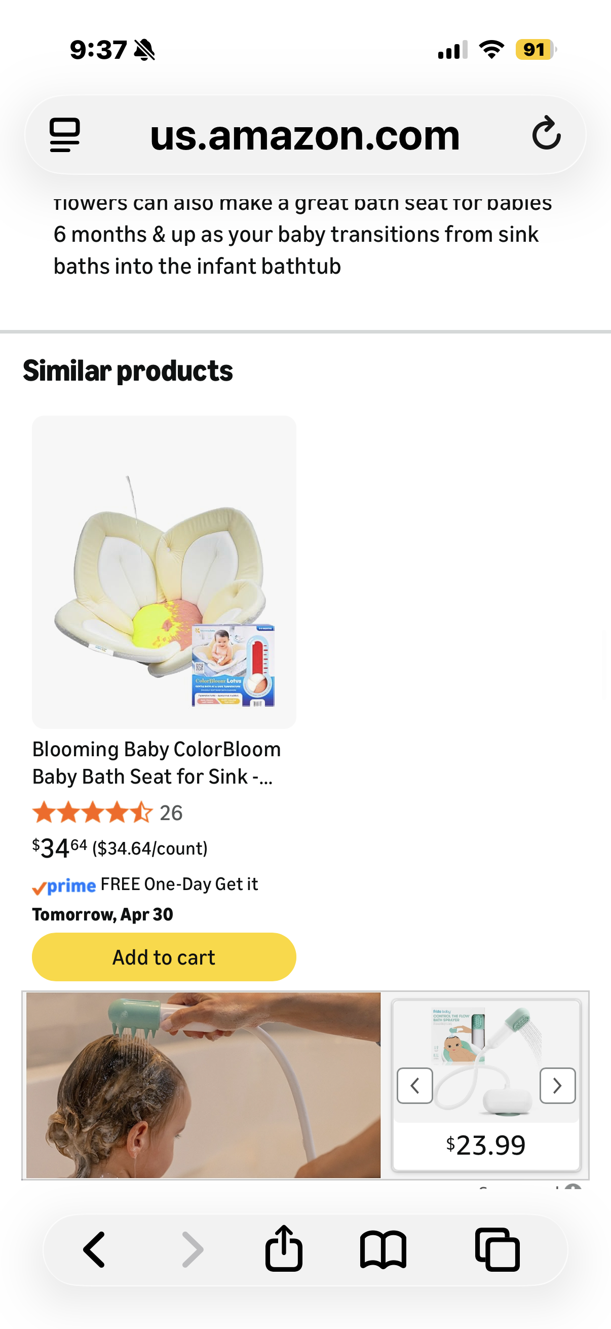 Blooming Bath Lotus Baby Bath Seat - Flower Bath Mat Baby Bath Tub Sink Bath Cushion - The Original Washer-Safe Flower Seat Baby Essentials Must Haves (Yellow)