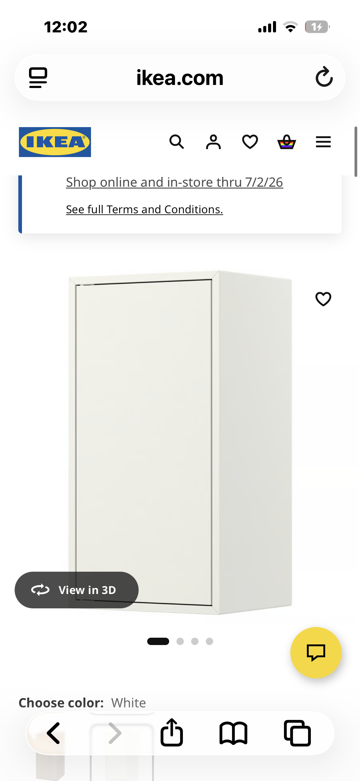 IKEA JOSEF Cabinet with door and shelf, white