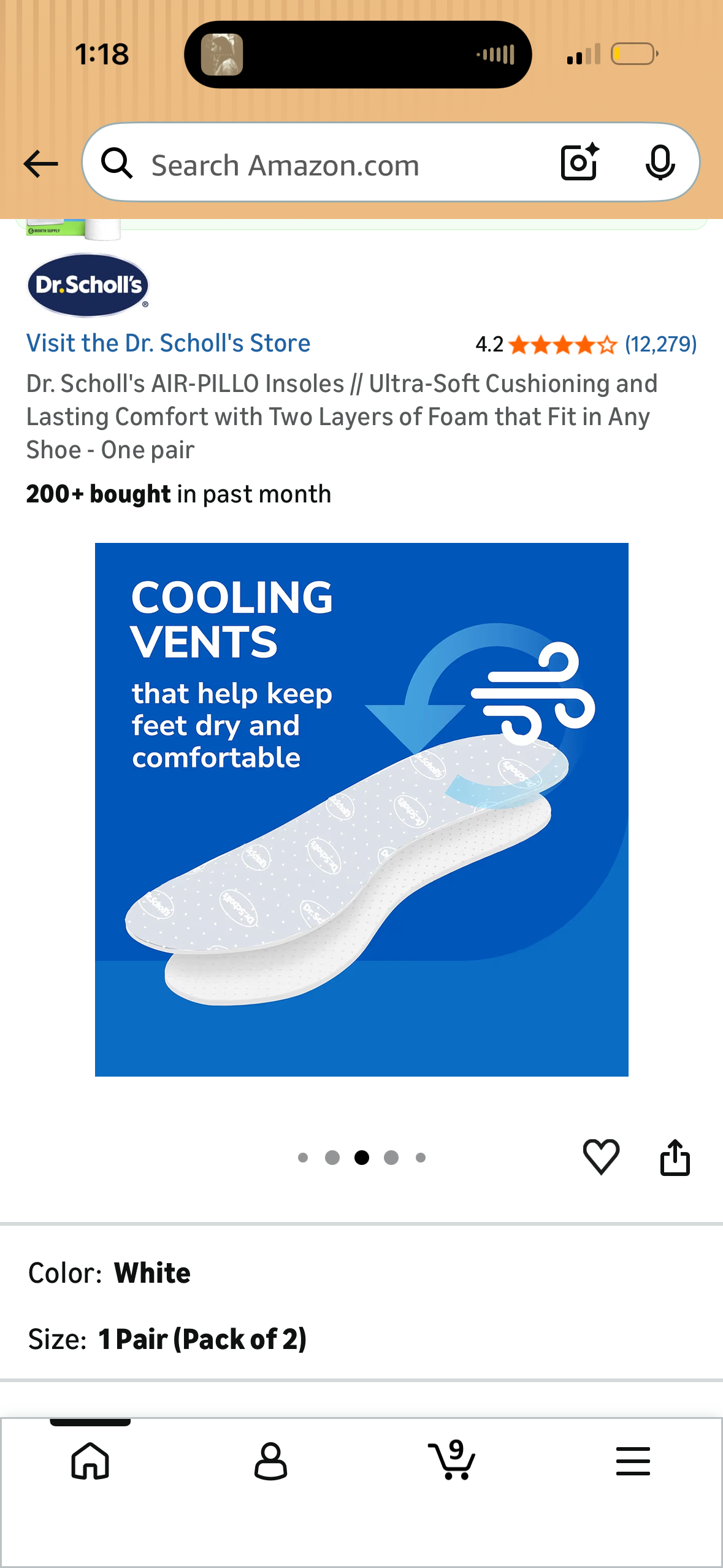 Dr. Scholl's AIR-PILLO Insoles // Ultra-Soft Cushioning and Lasting Comfort with Two Layers of Foam that Fit in Any Shoe - One pair