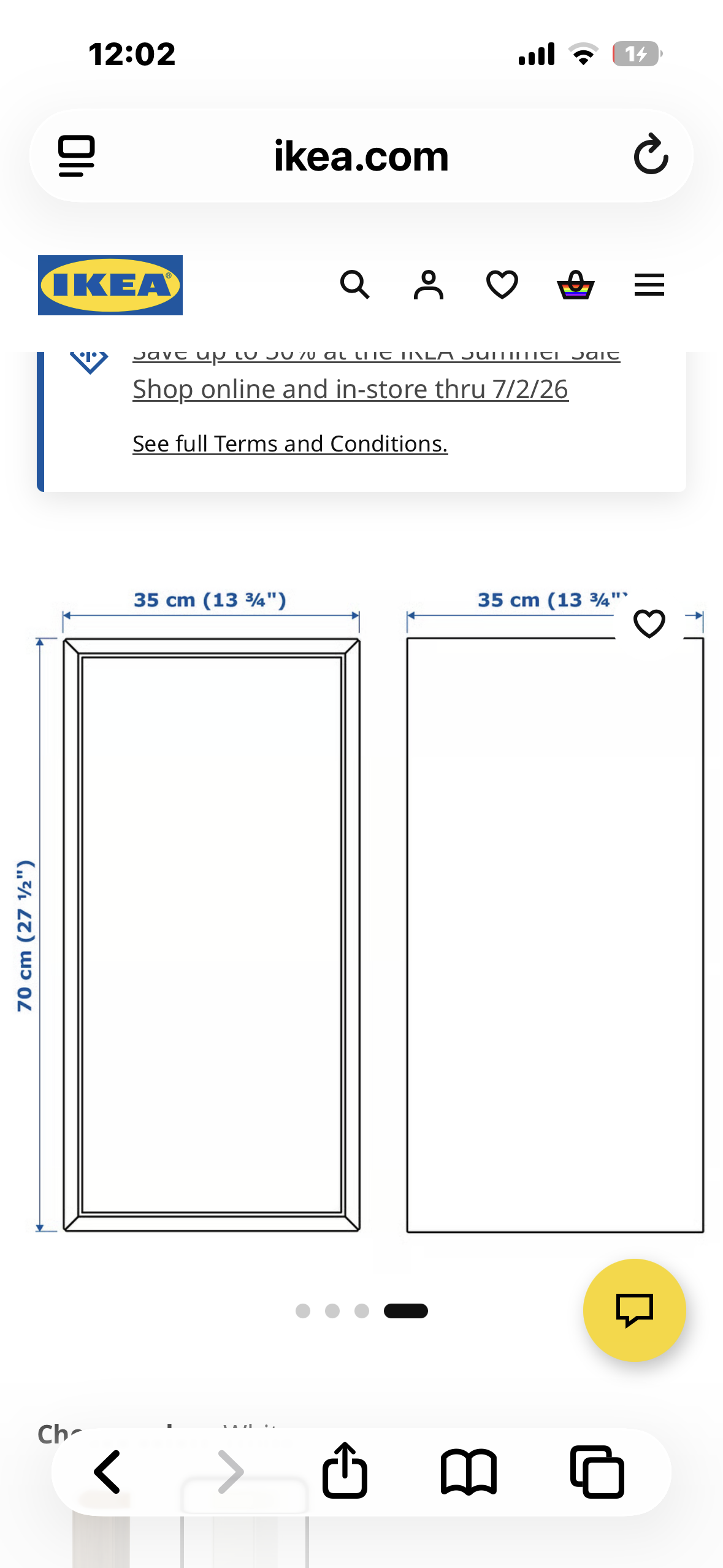 IKEA JOSEF Cabinet with door and shelf, white