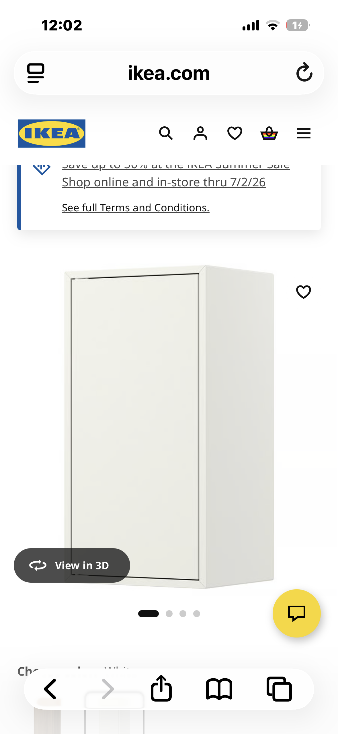 IKEA JOSEF Cabinet with door and shelf, white