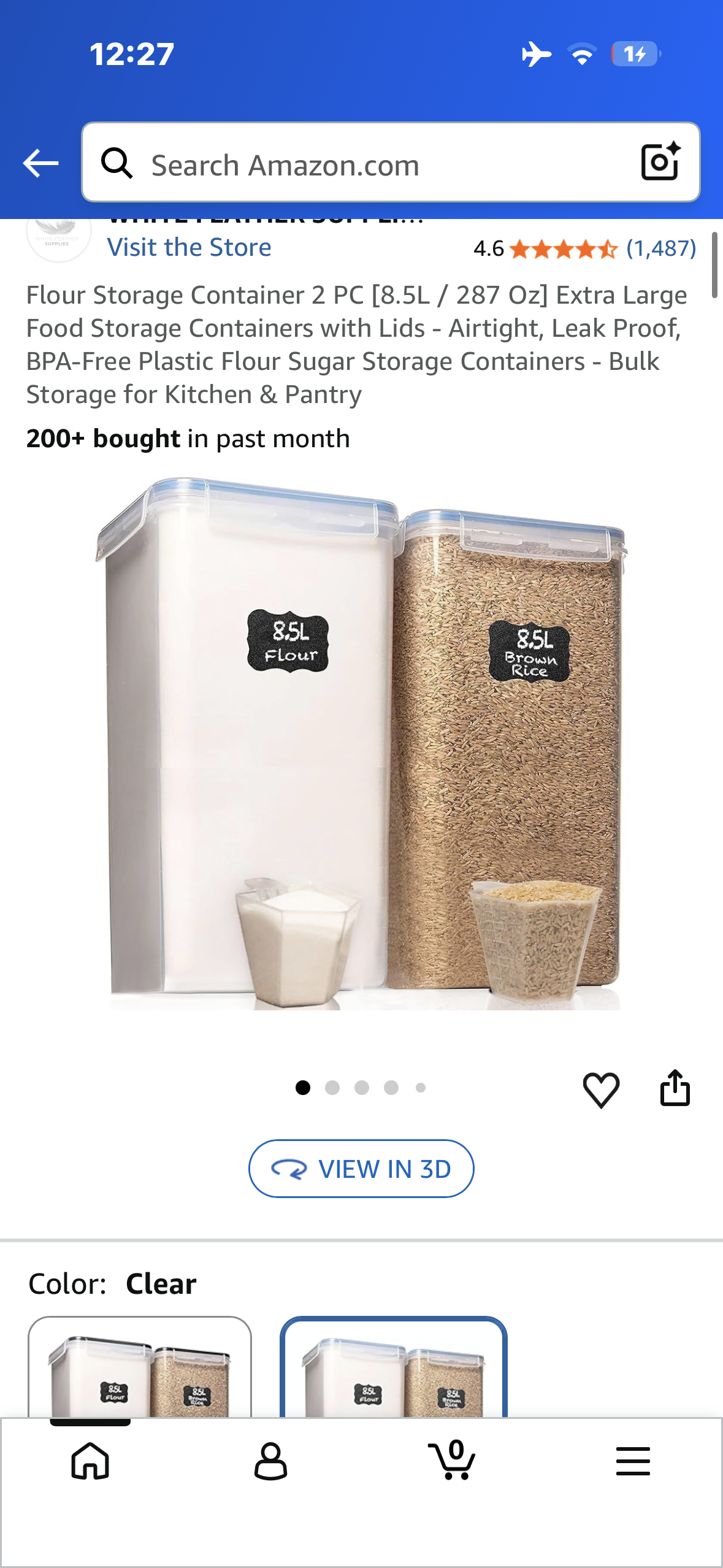 Food Storage Containers,  2 PC [8.5L / 287 Oz] Extra Large Food Storage Containers with Lids - Airtight, Leak Proof, BPA-Free Plastic Flour Sugar Storage Containers - Bulk Storage for Kitchen & Pantry